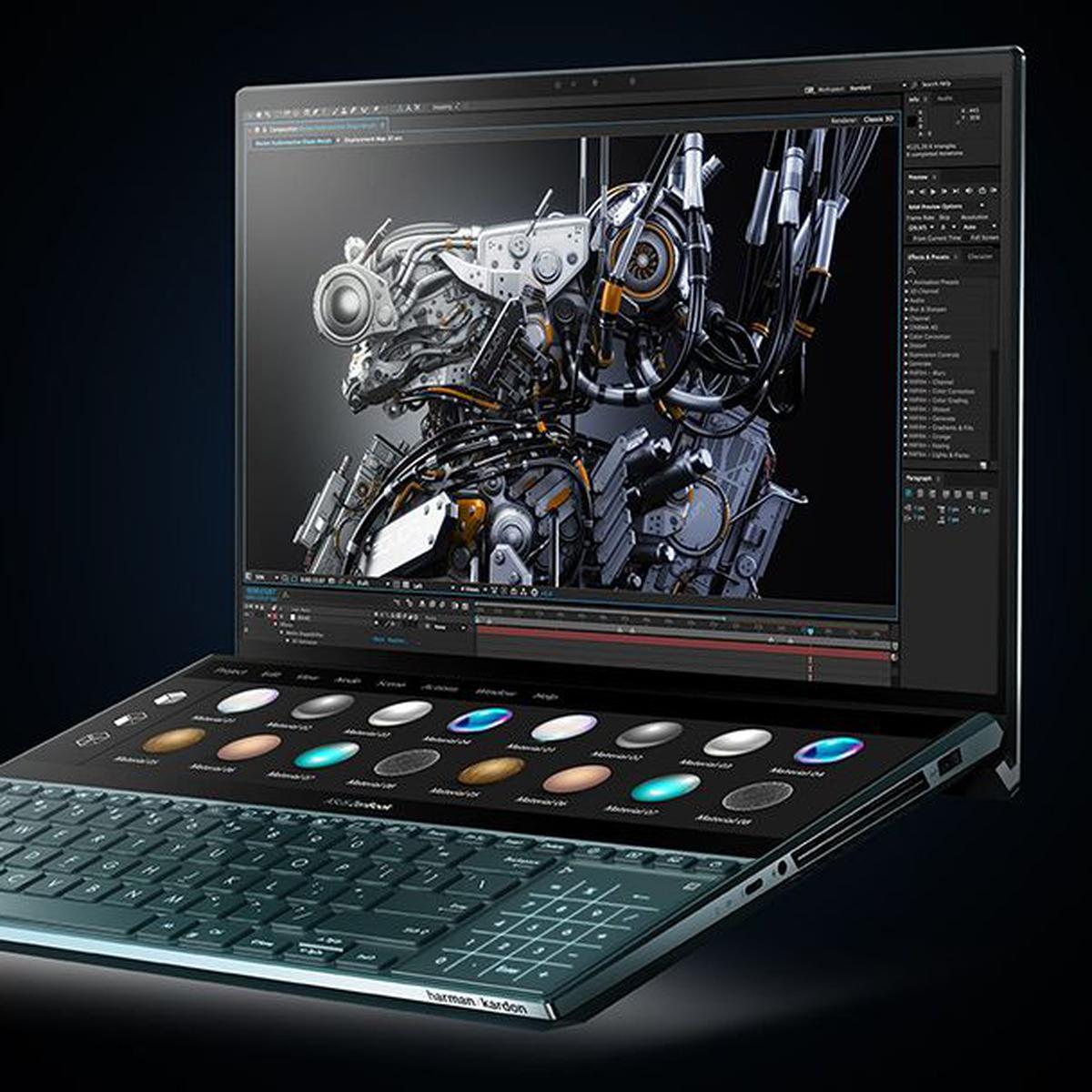 laptop para modelar y renderizar 3D diseño asus zenbook pro duo