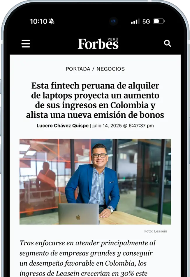 Inicio 45 Nota de prensa en Forbes en un smartphone