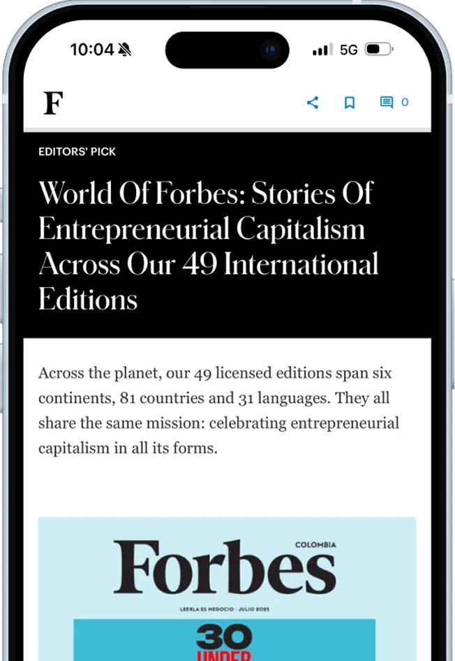 Inicio 43 Nota de prensa en Forbes en un smartphone